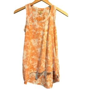 True Craft Size XS Tie Dyed Tank Coral/Peach and White Boho Casual Beach Cruise